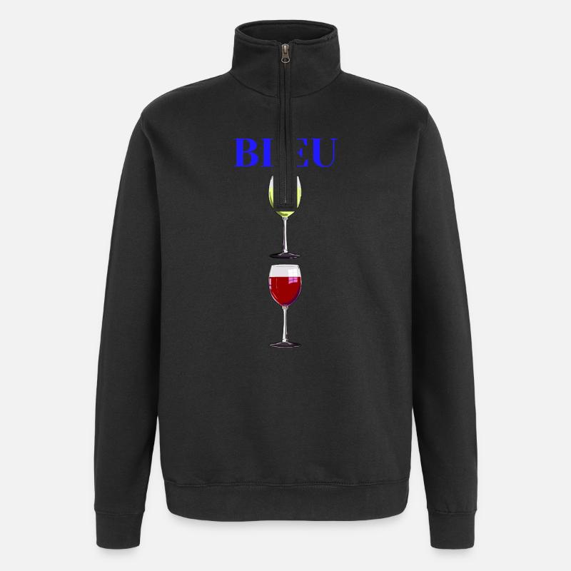 BLAU, WEISS, ROT! (Wein) - Quarter-Zip-Sweatshirt - Schwarz