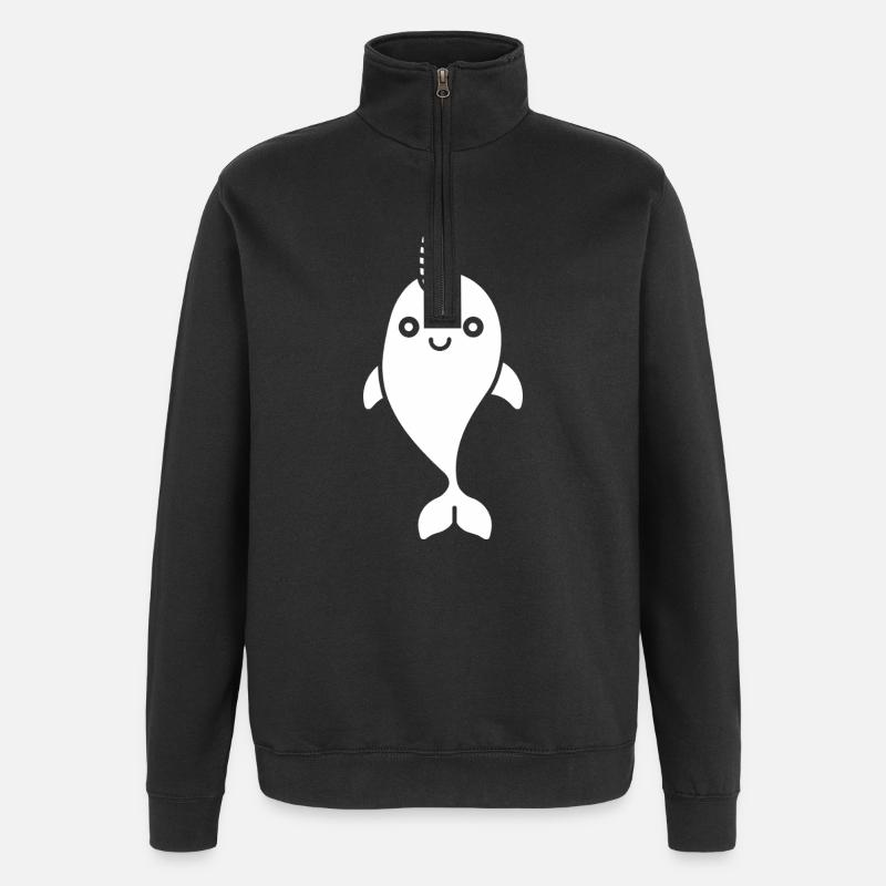 Narwal - Quarter-Zip-Sweatshirt - Schwarz