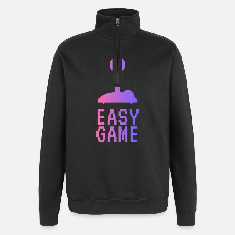 Easy Pixel Gradient Game - Quarter-Zip-Sweatshirt - Schwarz