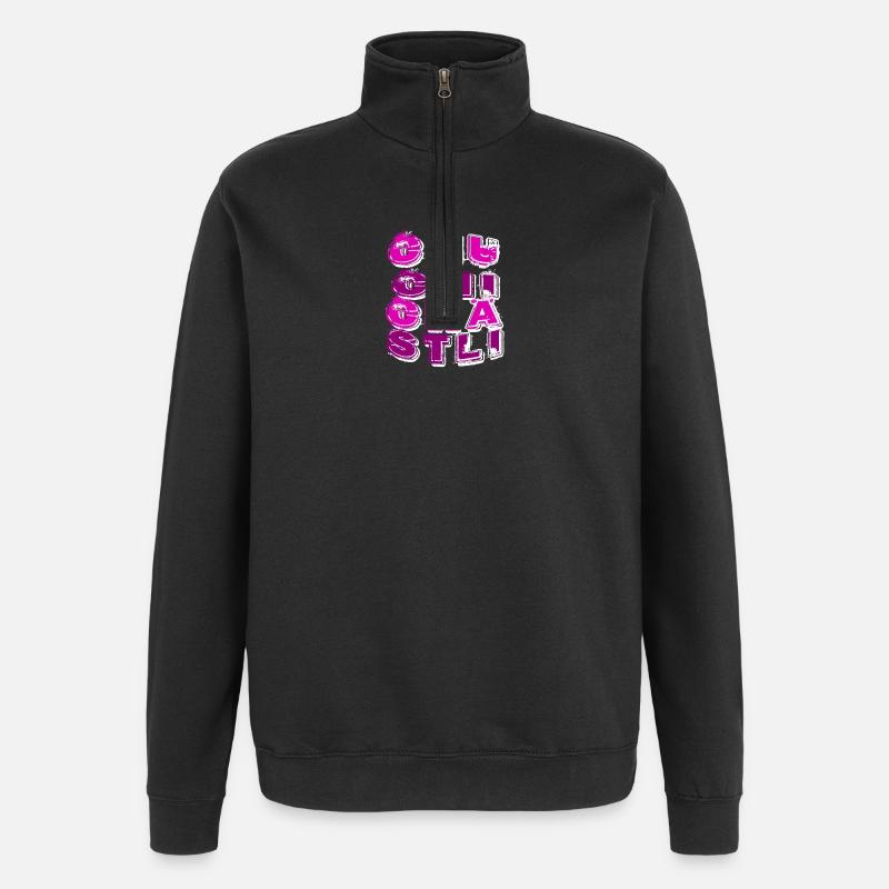 Chuchichästli Kultbegriff Schweizer Dialekt - Quarter-Zip-Sweatshirt - Schwarz