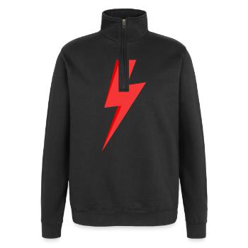 Red Lightning - Quarter-Zip Sweatshirt - black - Front - AI Model Female 172 light (172cm) & AI Model Male 178 dark (178cm)