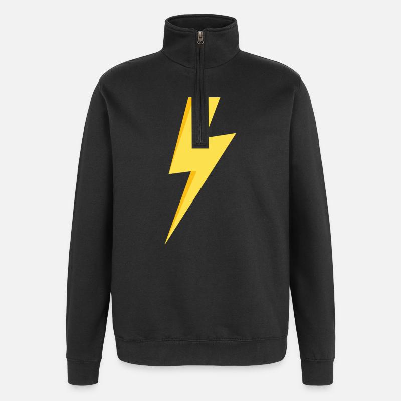 Eclair jaune - Sweat à zip 1/4 - noir