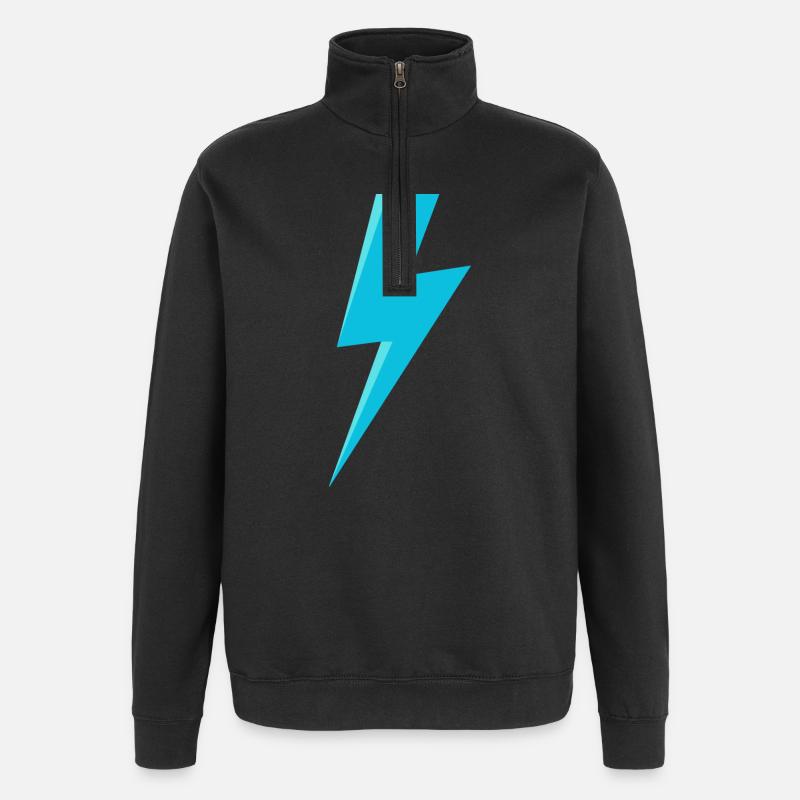 Blue Lightning - Quarter-Zip Sweatshirt - black