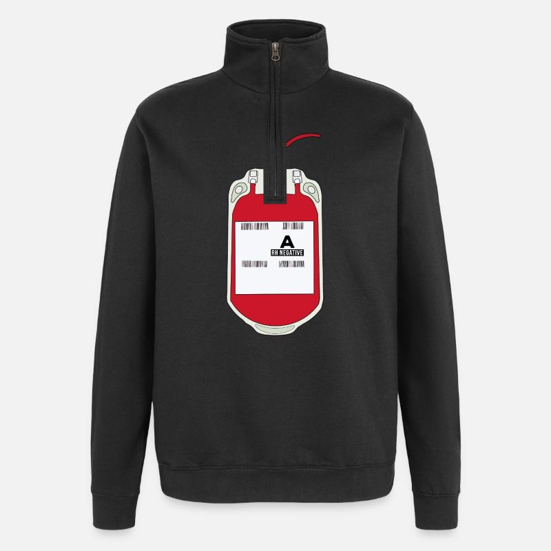 Ein negativer Blutbeutel - Quarter-Zip-Sweatshirt - Schwarz