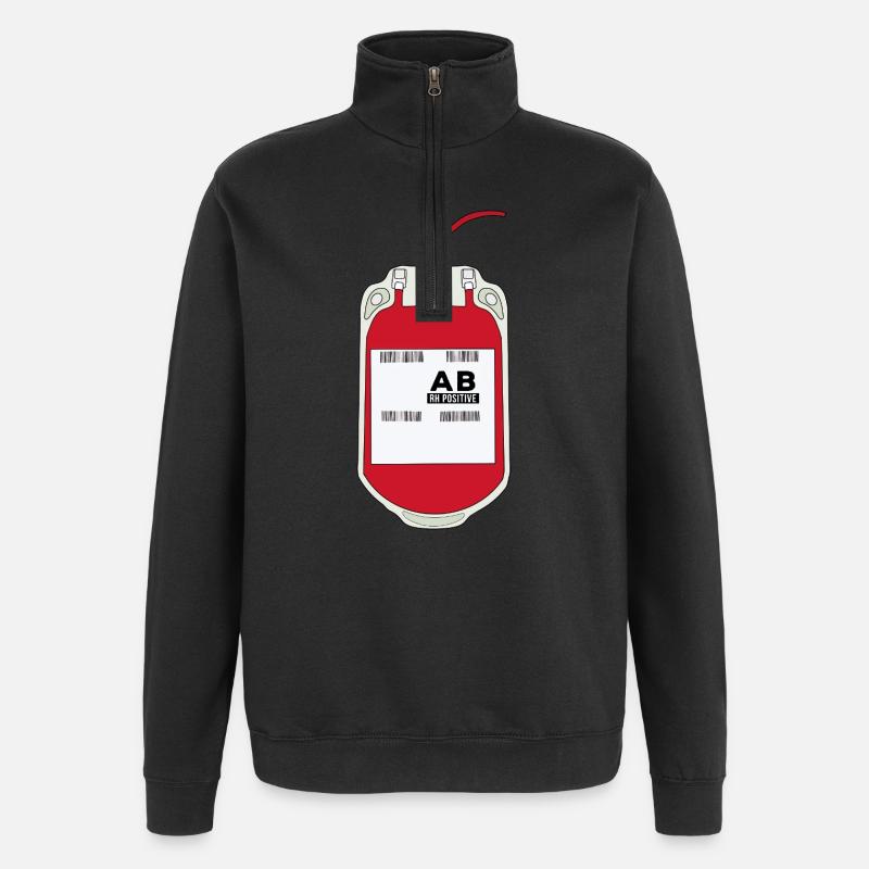 AB Positiver Blutbeutel - Quarter-Zip-Sweatshirt - Schwarz