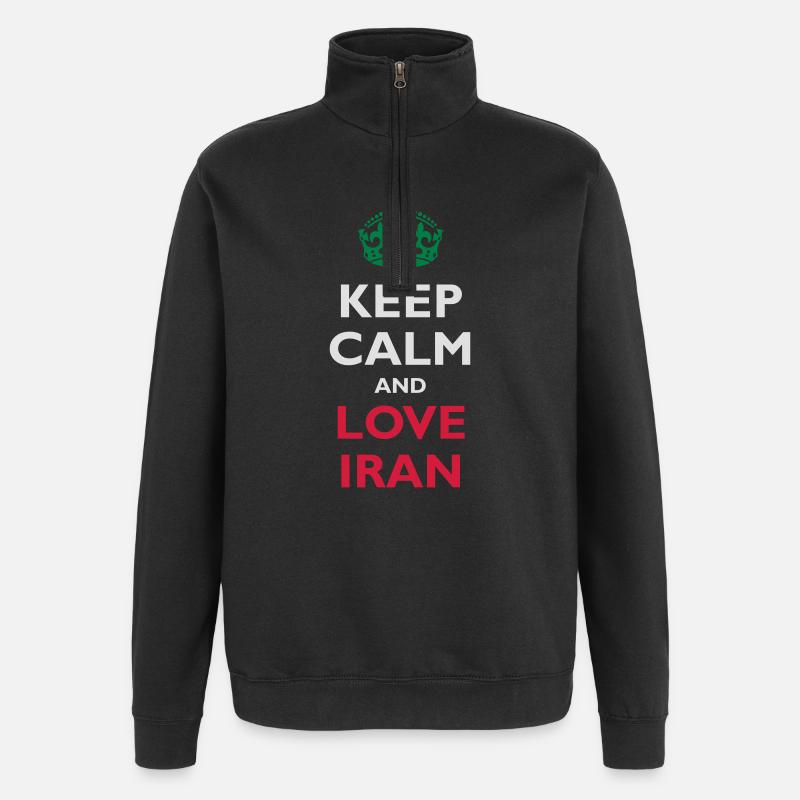 Keep Calm & Love Iran - Sweat à zip 1/4 - noir