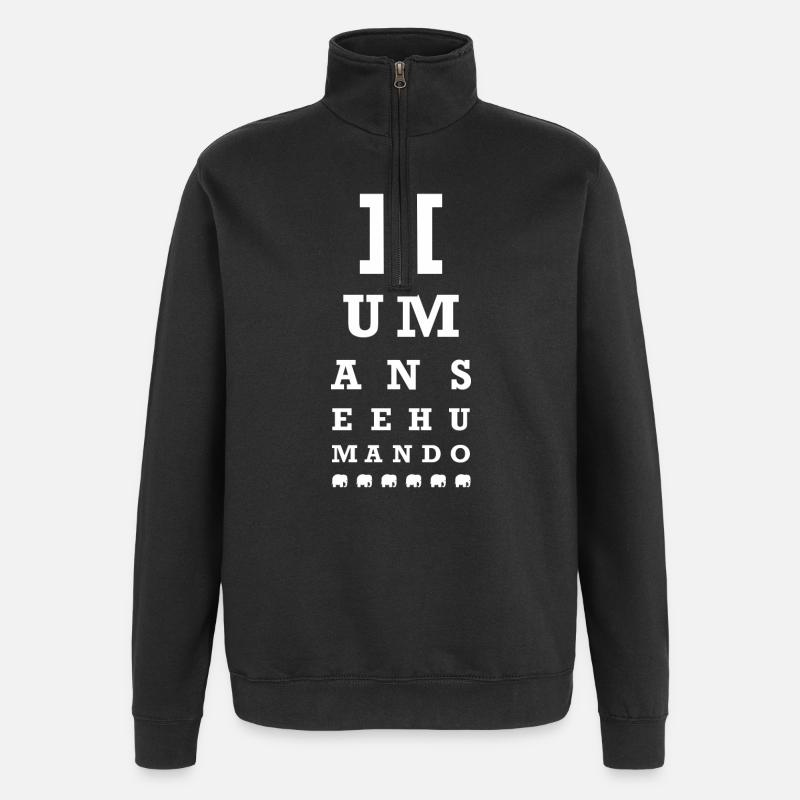 Human see human do (dark) - Quarter-Zip Sweatshirt - black