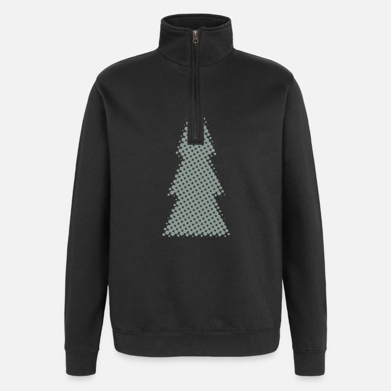 Weihnachtsbaum Pixeldesign tanne - Quarter-Zip-Sweatshirt - Schwarz