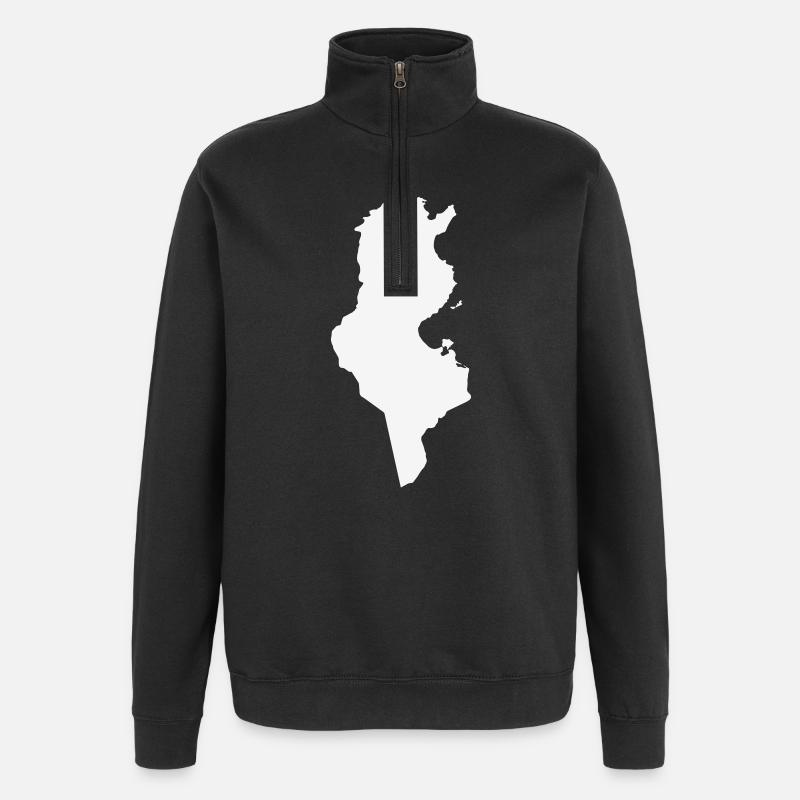 Pays de la Silhouette Tunisie - Sweat à zip 1/4 - noir