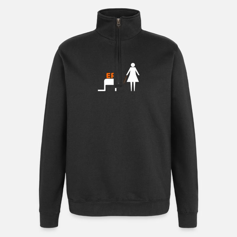 Hen night - Quarter-Zip Sweatshirt - black