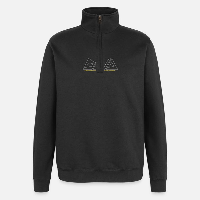 Lignes géométriques de gymnase - Sweat à zip 1/4 - noir