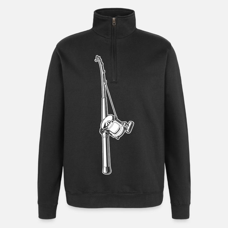 Canne à pêche - Sweat à zip 1/4 - noir