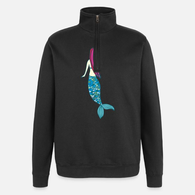 meerjungfrau - Quarter-Zip-Sweatshirt - Schwarz