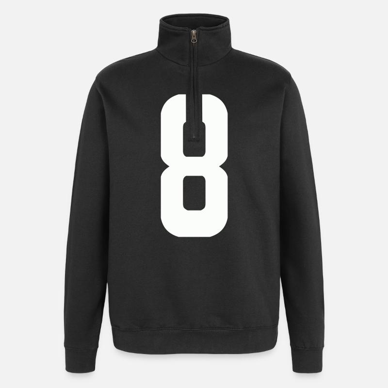 8 - Sweat à zip 1/4 - noir