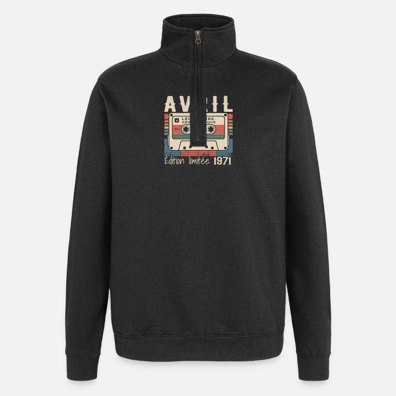 avril 1971 April 1971  - Sweat à zip 1/4 - noir