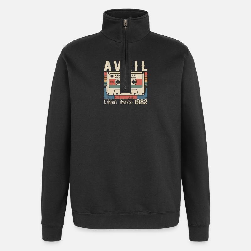 avril 1982 April 1982  - Sweat à zip 1/4 - noir