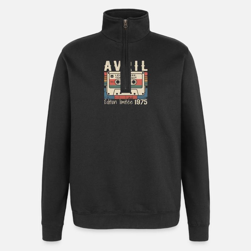 avril 1975 April 1975  - Sweat à zip 1/4 - noir