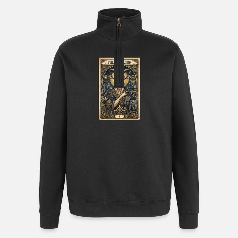 La chèvre, le magicien - Sweat à zip 1/4 - noir