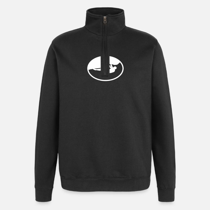 Boulderer en plein air - Sweat à zip 1/4 - noir