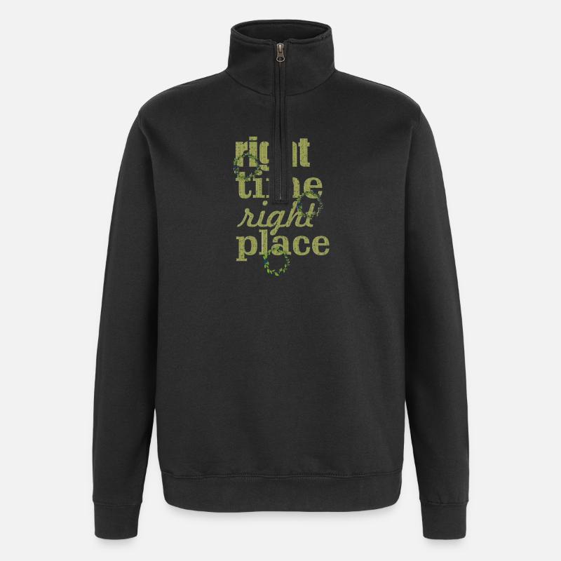 right time - Quarter-Zip-Sweatshirt - Schwarz