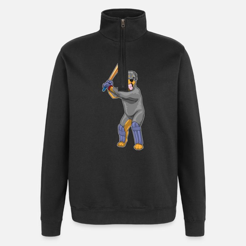 Battes de cricket Rottweiler - Sweat à zip 1/4 - noir