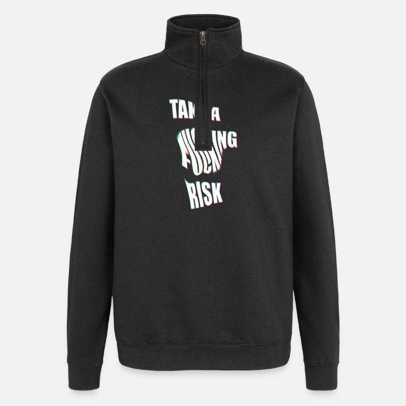 Take a Risk - Quarter-Zip Sweatshirt - black