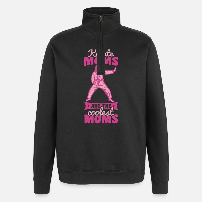 Karate-mor - Sweatshirt med 1/4 lynlås - sort