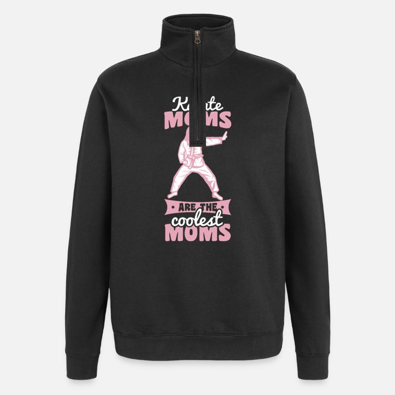 Karate Mutter - Quarter-Zip-Sweatshirt - Schwarz