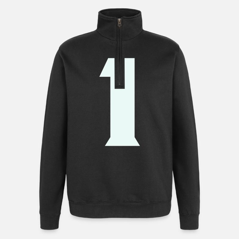 1 - Sweat à zip 1/4 - noir
