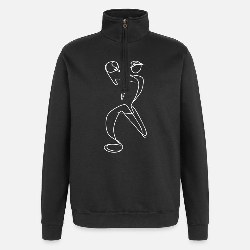 Esquisse du lanceur de cricket - Sweat à zip 1/4 - noir