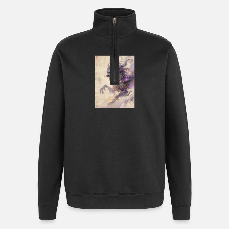 L'Apothéose Pourpre : Qilin Zijin – Harmonie - Sweat à zip 1/4 - noir