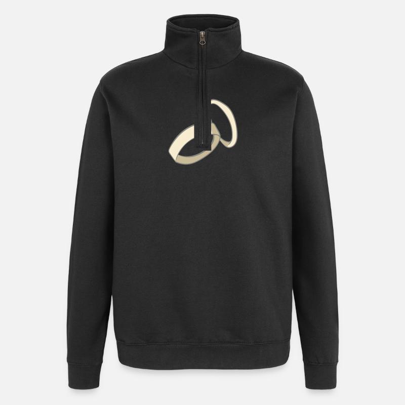 Hochzeit - Quarter-Zip-Sweatshirt - Schwarz