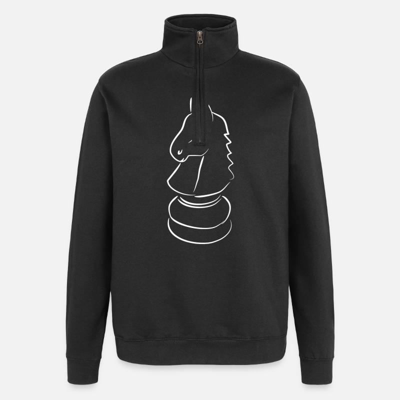 échecs - Sweat à zip 1/4 - noir