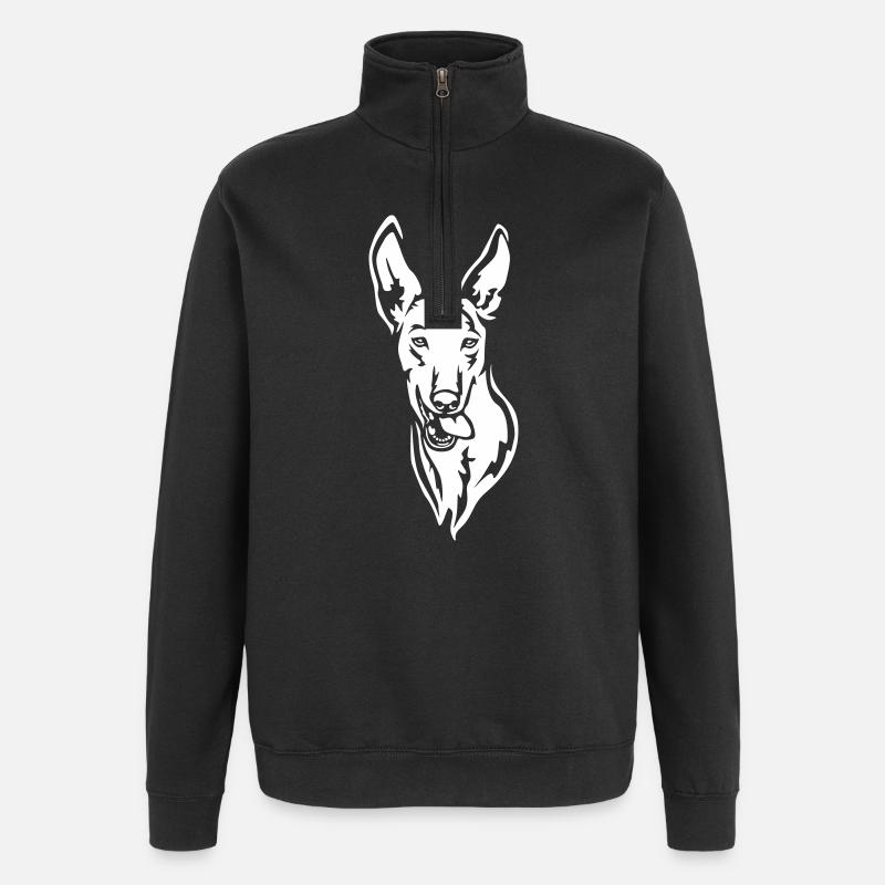 Podenco Head "Black Edition" - Quarter-Zip Sweatshirt - black