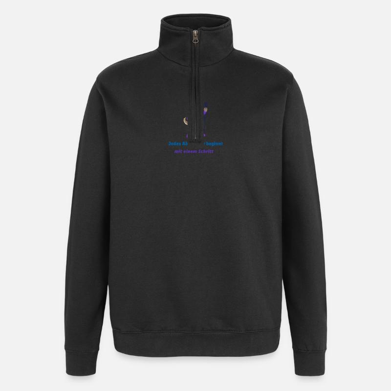 Toute aventure commence par un pas - Sweat à zip 1/4 - noir