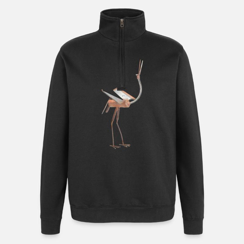 oiseau - Sweat à zip 1/4 - noir