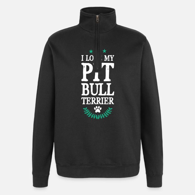 PIT_BULL_TERRIER - Sweat à zip 1/4 - noir