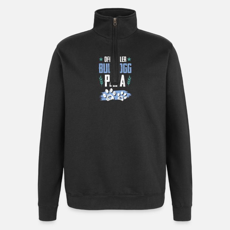 Bouledogue Chiens Papa - Sweat à zip 1/4 - noir