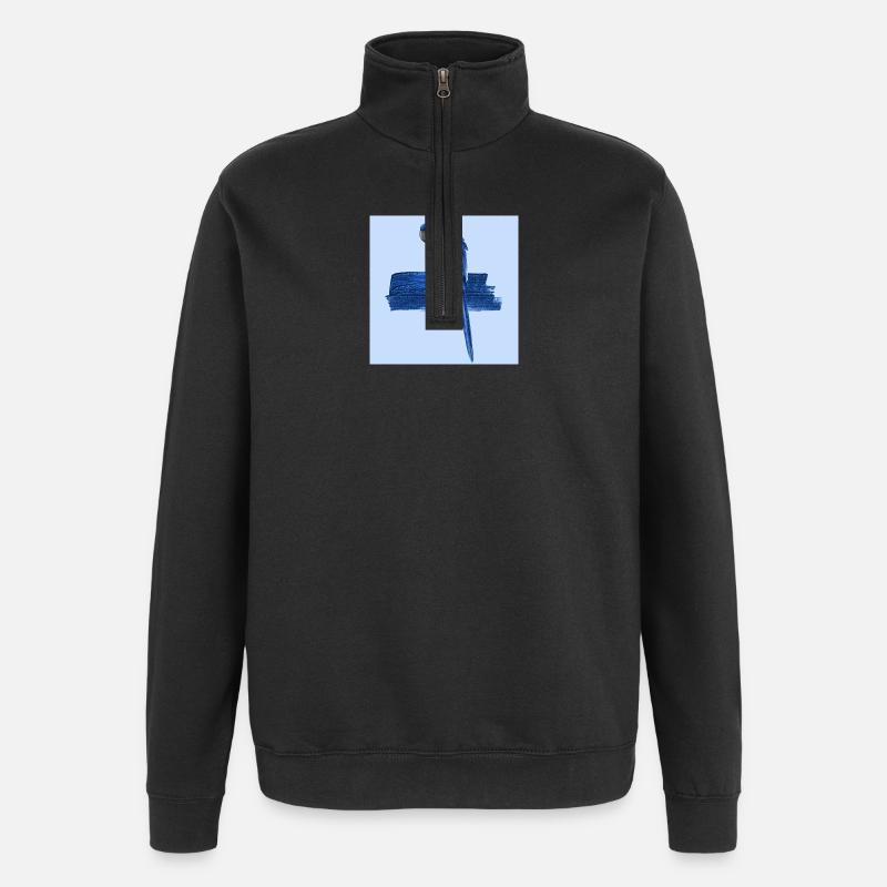 Blauer Papagei - Quarter-Zip-Sweatshirt - Schwarz