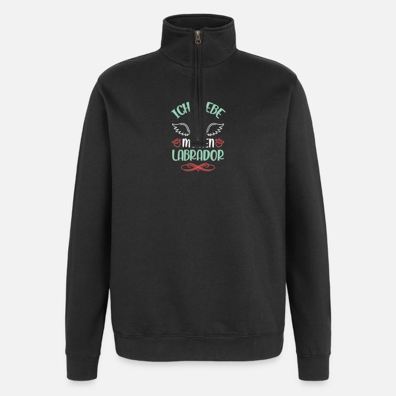 Ich liebe Labrador Engelsflügel - Quarter-Zip-Sweatshirt - Schwarz