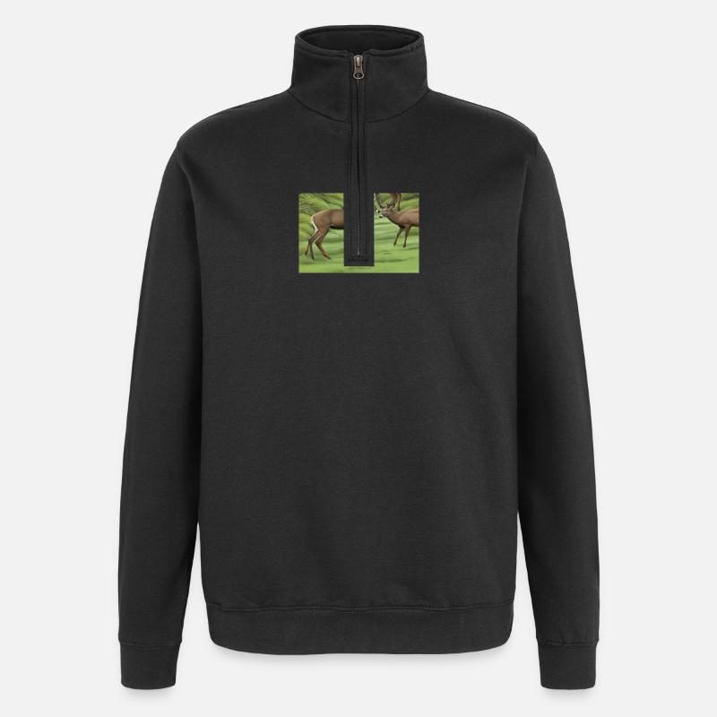 Hirsche Hirsche - Quarter-Zip-Sweatshirt - Schwarz