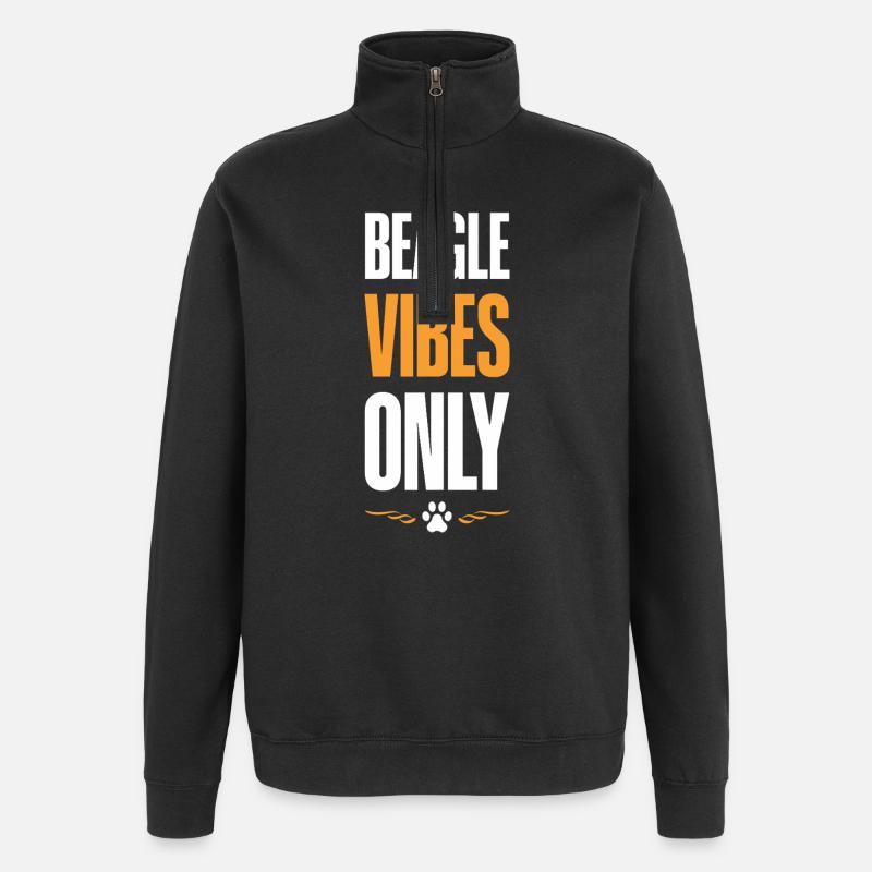 Beagle Vibes Nur Gute Laune - Quarter-Zip-Sweatshirt - Schwarz