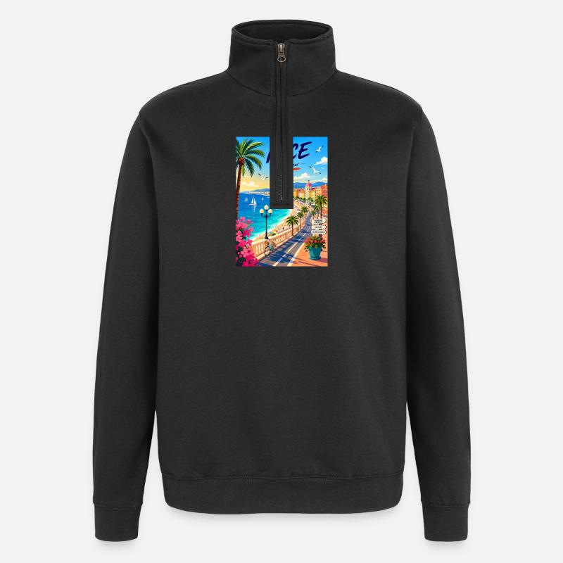 Nice Côte d'Azur Promenade - Sweat à zip 1/4 - noir