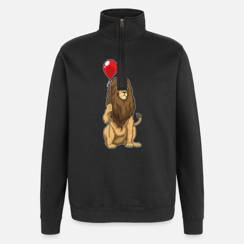 Löwe Luftballon - Quarter-Zip-Sweatshirt - Schwarz