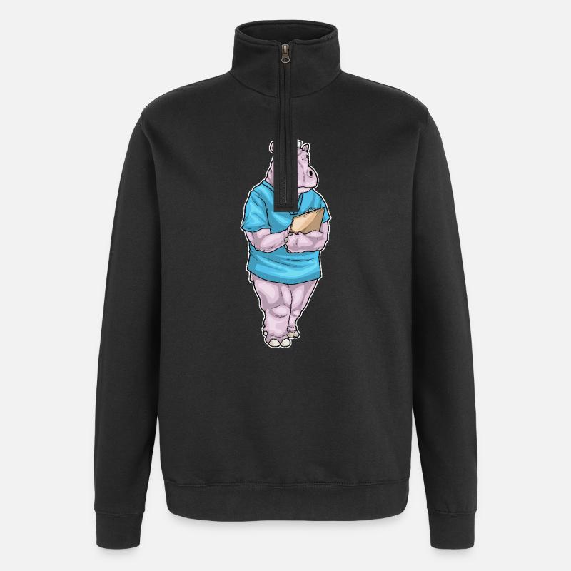 Infirmière hippopotame - Sweat à zip 1/4 - noir