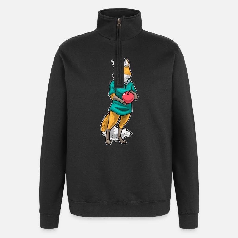 Fuchs Bowling Bowlingkugel - Quarter-Zip-Sweatshirt - Schwarz