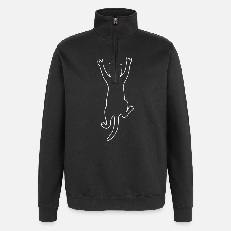 Chat grimpant. - Sweat à zip 1/4 - noir