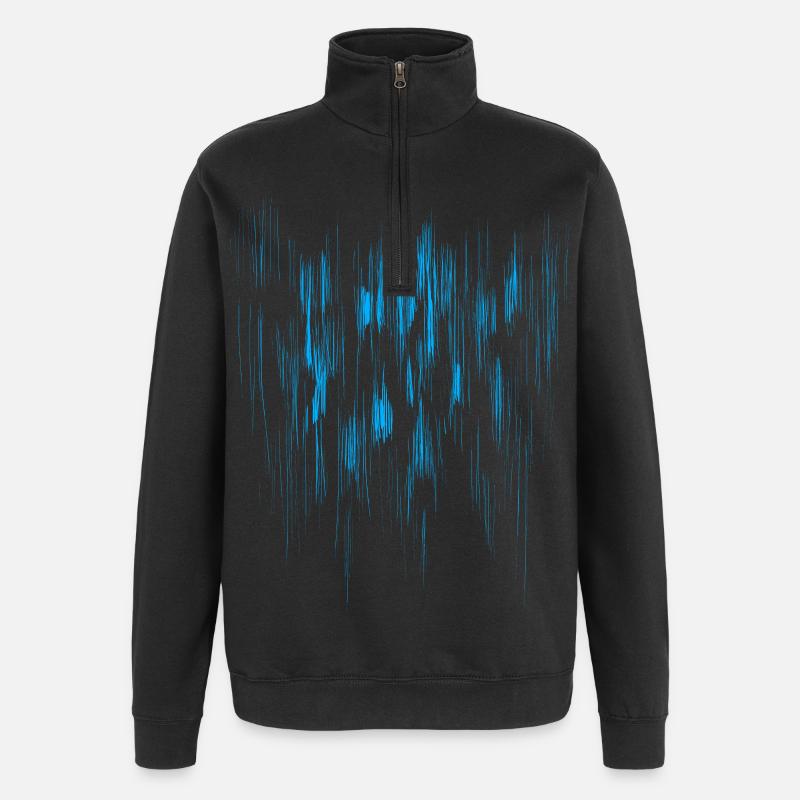Fond Abstrait / BLEU - Sweat à zip 1/4 - noir