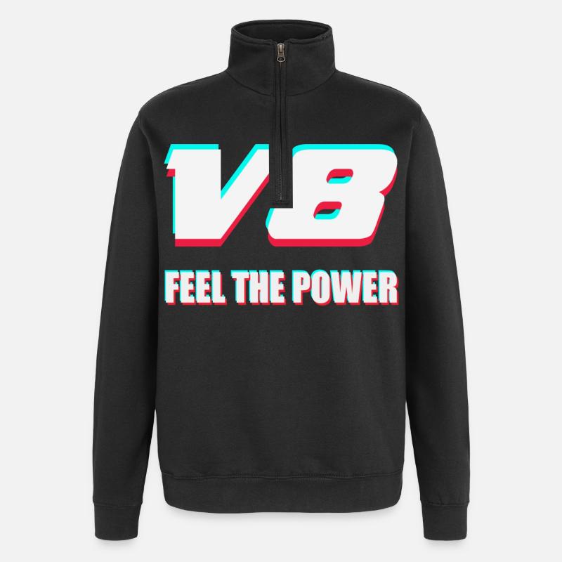 V8 - Sweat à zip 1/4 - noir