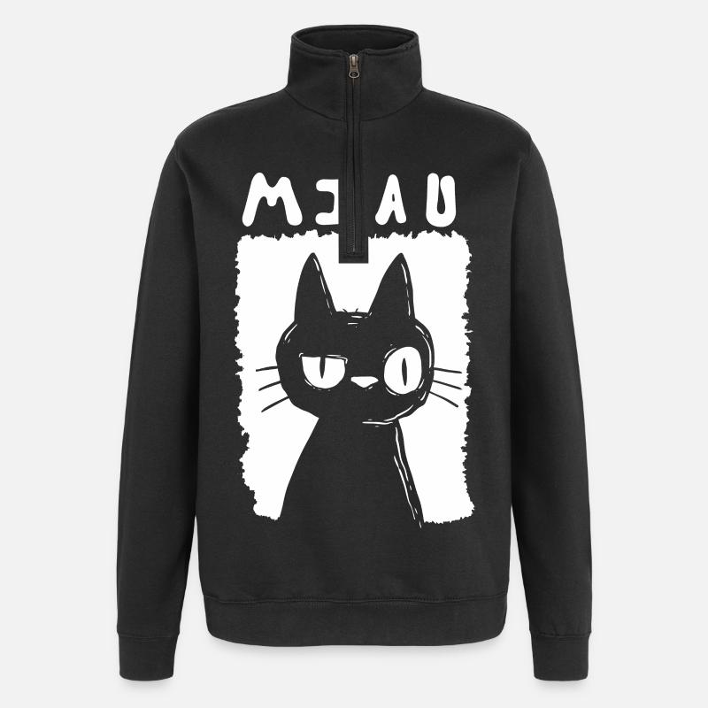 Meow - Quarter-Zip Sweatshirt - black